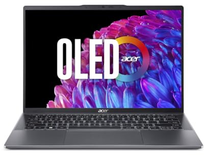 acer Swift Go 14 I PC Portable 14 2.8K OLED 90Hz I AMD Ryzen 5-8645HS I 16Go RAM DDR5 I 512Go SSD I AMD Radeon Graphics I Windows 11 Home I Gris I Clavier FR AZERTY I SFG14-63-R11S