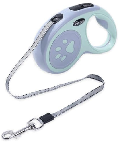 Retractable Dog Lead, Shunshi Heavy-Duty Extendable Dog Leads - 5M/16FT Strong Nylon Tape Leash, One-Handed Brake & Lock, Tangle-Free Design for Small to Medium Dogs (Green)