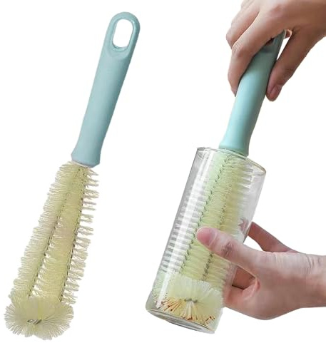 Cepillo Limpiador de Botellas de Agua, Cepillo ergonómico de Mango Corto, Suministros de Limpieza portátiles para Vasos, Vasos, frascos, Tazas, recipientes