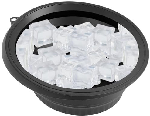 Mwkbbn Bacino pieghevole, lavabo in silicone con vassoio per ghiaccio integrato, vasca da bagno per il viso, portatile, salvaspazio, ampiamente applicabile, 26 x 23 x 10 cm, per casa, cucina, cura