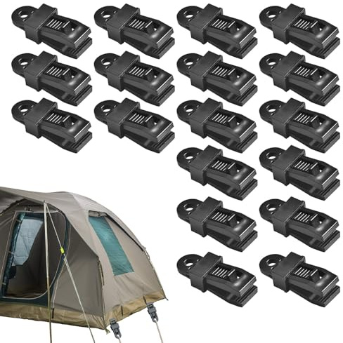 Nangilo 18 PCS Tent Tarp Clips, Tarpaulin Clips, Clamps, Grips for Fixing Tarps, Awnings, Outdoor Camping, Caravan Canopies