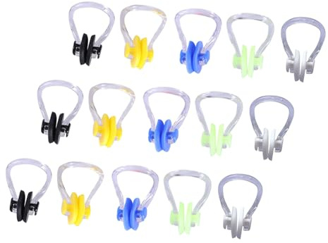 HOODANCOS 9 Pièces Lot de Pinces-Nez de Natation Silicone Confortables et Étanches Clips Réutilisables pour Garçon Fille et Adultes Protection Stable pour Piscine et Activités Aquatiques