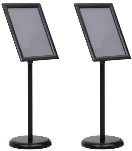 CIOURSTO Supporto per Poster con Piedistallo Regolabile, Telaio in Lega di Alluminio e Pellicola in PVC, Espositore Girevole con Cornice Aperta a Scatto per Hall o Ufficio (45×33×88 cm)