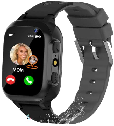 EUNICECG Smartklocka för Barn med GPS-Tracker Lampa Röstchatt Telefon SOS | Spel Väckarklocka Klassrumsmodell IP68 Vattentät Smartwatch Barn Digitalt Smart Watch for Flickor Pojkar Födelsedag Gåvor