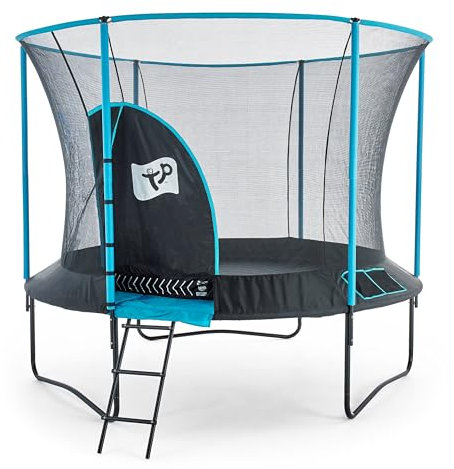 TP Toys Genius 12ft Round Trampoline Ladder & Protective Cover. Protective Quality Frame Padding, Rigid Ring Design, Strong Springs. Galvanised Steel Frame. Jumping Mat For Kids - 6 Years+