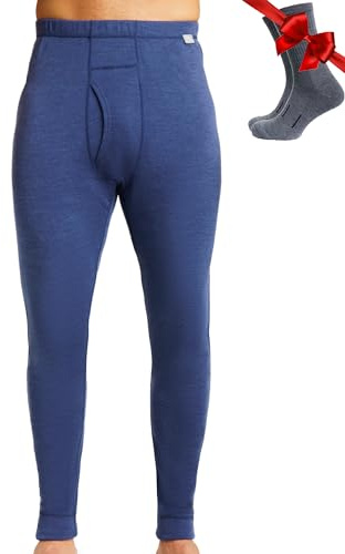 Merino.tech 100% Pantalon Laine Merinos Homme + Chaussettes | Sous Couche Merinos Léger, Moyen, Épais, Respirant, Anti-Odeur Naturel, Idéal pour la Randonnée, Ski, Voyage, Non-Irritant