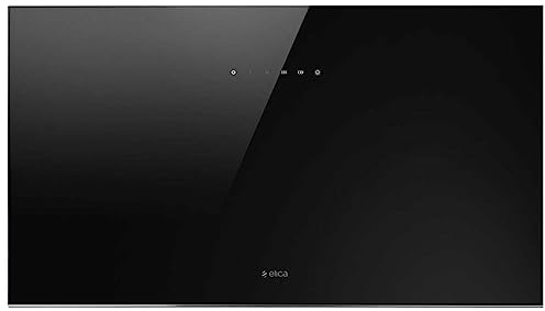 Elica PLAT-BLK-80 80 cm Chimney Cooker Hood - Black Glass - A Rated