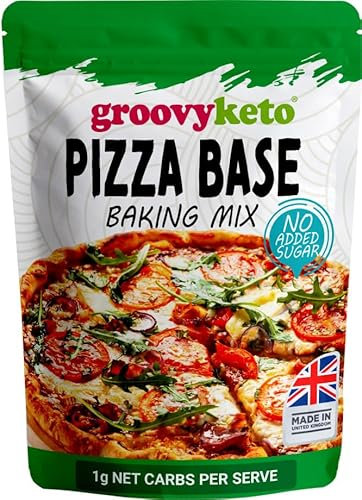 Groovy Keto Pizza Base Mix (Makes 2 bases) | Low Carb | Keto Friendly | High in Fibre | Only 1g Net Carbs Per slice | Keto Baking Mix, Diabetic Friendly - 260g Pouch