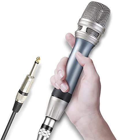 Depusheng C90 microfono dinamico con Cable Profesional Vocal Micrófono Karaoke de Mano para Canto, Discurso, Boda, Escenario, Actividad al Aire Libre