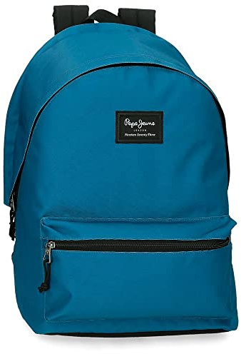 Pepe Jeans Aris Rucksack für Laptop, Doppelfach, tragbar, 31 x 44 x 17,5 cm, Schulrucksack, Polyester, von Joumma Bags, Blau (Aris), Talla única, Tagesrucksa