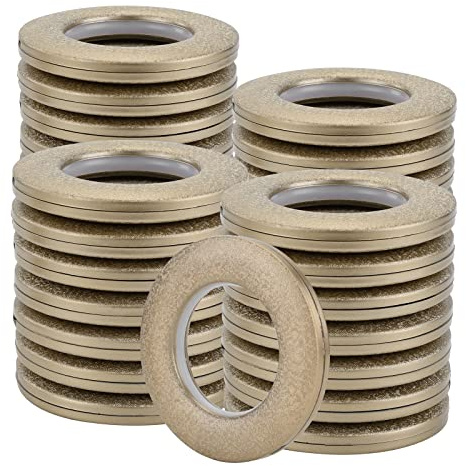 Coolty 32 Stück Vorhang Ösenringe Gardinenringe Vorhangringe Rund Kunststoff Ringe 40mm Innendurchmesser Gardinen Ösen für Fenstervorhang Duschvorhang Türvorhang Wohnaccessoires (Braun Mattiert)
