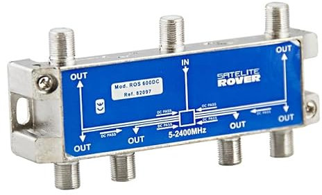 CABLEPELADO Repartidor de 6 Salidas, Distribuidor 6 Salidas, Repartidor Serie Class A, 5-2400 MHz, Apto para Bandas de frecuencia Dab, FI, FM, UHF, VHF, Incluye 7 Conectores F, 6 Salidas