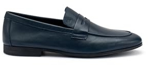 Frau Mocassino in Nappa Blu con traversina 34P5-44, Blu