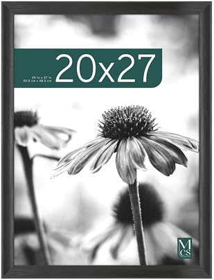 MCS Studio Gallery Classic 20x27 Poster Frame Black Woodgrain Engineered Wood, Vertical & Horizontal Wall Hanging Large Picture Frame for Photos, Posters & Art Prints (1-Pack)