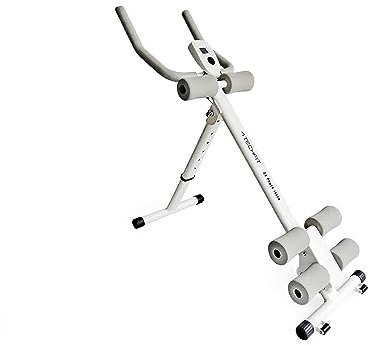 TechFit Panca per Addominali - Panca Palestra Pieghevole Attrezzatura di Fitness Verticale, Supporto per l'Addome Fermo, Dispositivo per Vita, Piattaforma di Resistenza (Bianco)
