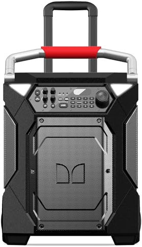 Monster Rockin’ Roller 360 Indoor/Outdoor Portable Bluetooth Speaker | Up to 240W of 360 Degree Sound & Up to 100 Hours of Playtime | Includes Microphone