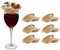 Wineglas Charcuterie Topper, Lustige Weinglas Charcuterie Aufsatz Set, Hölzerner Weinglas Aufsatz Untersetzer, 2024 Neuer Weinglas Aufsatz Vorspeisenteller, für Desserts, Getränke & Partyzubehör 6PCS