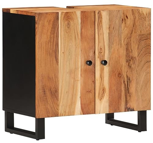 Badezimmerschrank Unter Waschbecken Badschrank Hochschrank Badezimmer Unterschrank Waschbecken Badezimmerschrank Schmal - Waschbeckenunterschrank Massivholz Akazie und Holzwerkstoff für Hotels