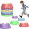 WDKXCN Stepping Stones Sensory 6 PCS, Non-Slip Kids Stepping Stones with LED Lights, Balance Beam, Obstacle Course for Ages 3+, Indoor Outdoor Toys, Stackable