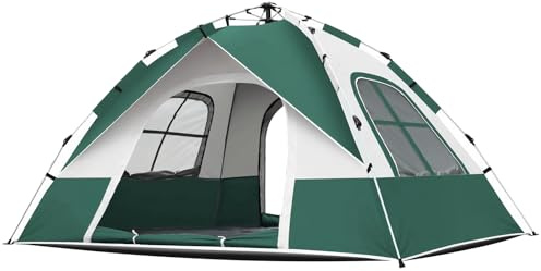 Instant Tent 2 Person (Forest Green) - Family Automatic Pop Up Reactive Camping Tent/Silver Coating UV Protection, Waterproof Portable for Backpacking & Camping with Carring Bag(Easy Setup & Fold)