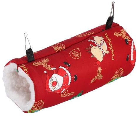 Levemolo Túnel de Calentamiento para Mascotas Rojo Tubo de Juguete para Animales Pequeños Cama de Esquina para Dormir para Conejos Hámsteres y Hurones Interiores