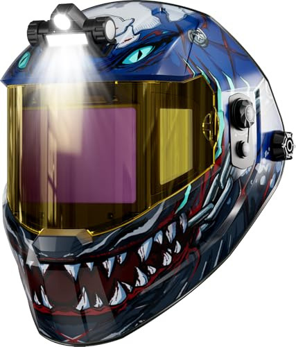 ANDELI Casque de Soudage Auto-Darkening, 18,3 x 8,1cm Filtre + True Color
