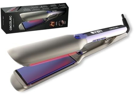 Cecotec Lisseur Plaques Larges et Vibrantes Lisse i-Twerk Max. Technologie Infrarouge et Ionique, 160°-230°C, Revêtement Céramique et Tourmaline, Chauffage Rapide, Écran Intégré