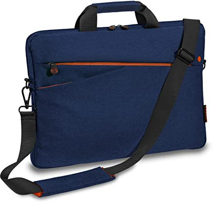 Pedea - Laptoptasche *Fashion* Notebook-Tasche bis 15,6 Zoll - Laptop Umhängetasche mit Schultergurt - Laptophülle blau - Notebooktasche für Damen & Herren