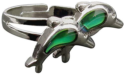 Jude Jewelers Adjustable Color Changing Mood Ring Inspirational Mystique Marble (Dolphin, Adjustable)