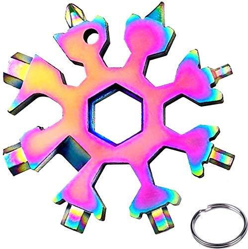 STEBRUAM 18 in 1 Snowflake Multi Tool Men and Women Novelty Idea Gift Stainless Gadgets Excellent Stocking Filler,Screwdriver Spanner and Bottle Opener etc Adventure Tool for Outdoor Travel Camping