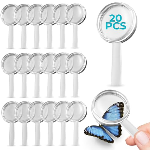 20 Pcs Mini Magnifying Glass Bulk Size 2.36 x 1.18 – 3X Plastic Small Magnifying Glass – Lightweight, Durable, Impact-Resistant | Usable for Clear Vision, Easy Use, Portable Ideal for Everyday Carry