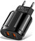 Davilis® Caricatore USB da Parete Muro 2.4A 5V Veloce Caricabatterie Alimentatore Presa USB 2 Porte, Spina per Smartphone Tablet iOS Android (Nero)
