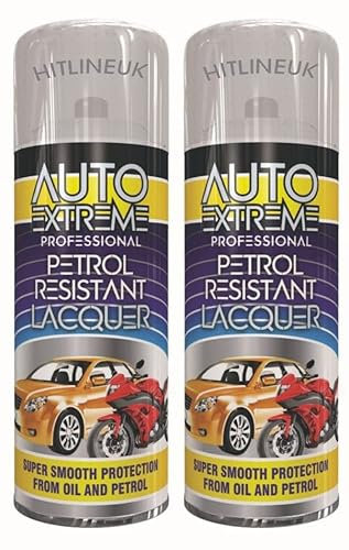 2 x 400ml Clear Lacquer Spray – Gloss Finish Clear Coat for Car, Metal, Plastic, Wood, Glass – Petrol & Oil Resistant Protective Spray for Interior & Exterior