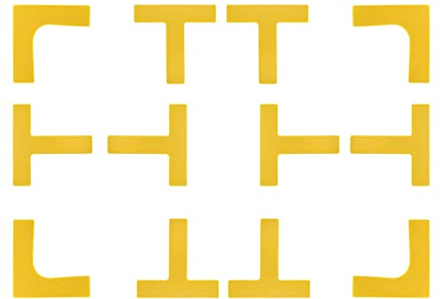 PATIKIL Campo Linea Marcatore Set, Pickball Campo Marcatura Kit Pickball Linee Lancia Giù Marcatori per Esterno Corte PVC Plastica Linea Marcatori, Giallo