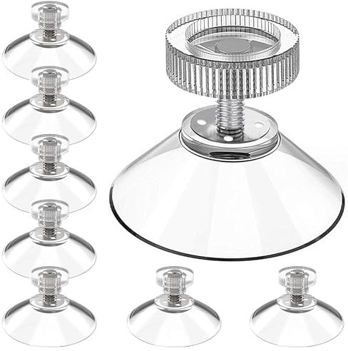 OioTuyi Lot de 20 Ventouses Multi-Usage Ø 30mm avec Filetage M5x7mm pour Vitres, Tables en Verre, Salle de Bain, Voiture, et Rideaux Isolants de Camping-Car, Transparentes avec Écrous Moletés