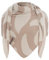 KNIT FACTORY - Leaf Dreieckstuch - Sommerschal - Fein Gestrickter Damen Schal - Umschlagtücher für den Frühling und Sommer - Blattmuster - Ecru/Dark Beige - 200x70 cm