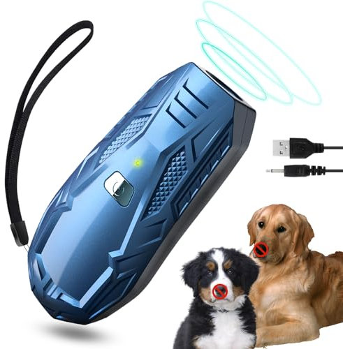 Bubbacare Anti Bellen Gerät, Ultraschall Handheld Anti-Bell-Mittel für Hunde, Tragbar & Wiederaufladbar Antibell Gerät, 5m Reichweite Hundeschreck Ultraschall Trainingsgerät für Kleine Große Hunde