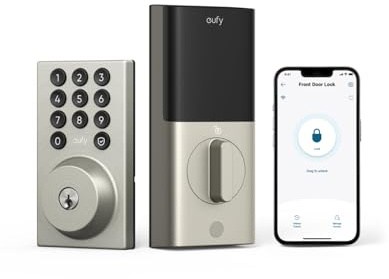 eufy Security Smart Lock C30, Keyless Entry Door Lock, Built-in WiFi Keypad Deadbolt for Front Door, No Bridge Required, Easy Installation, App Remote Control, Reliable Power, BHMA Grade 3, Nickel
