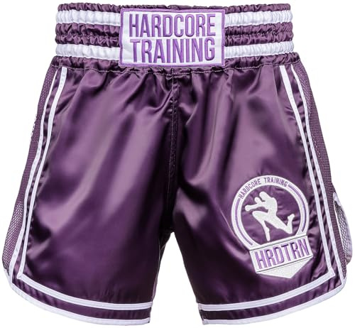 Hardcore Training Classic Muay Thai Shorts Herr Kickboxning MMA Kampsport Sparring Boxning (DE/NL/SE/PL, Alfa, XXL, Regelbunden, Regelbunden, Purple)