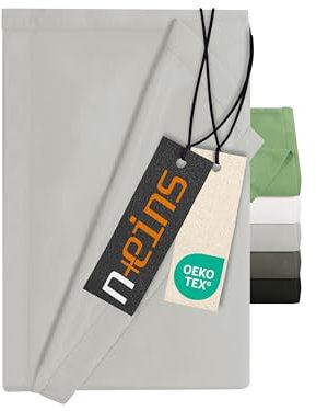 npluseins Bettlaken ohne Spanngummi - Ultrasoft und superweich - Betttuch für Bett Wohnmobil Camping Decke Reisedecke Ultraleicht – Laken 1628.2375, 240 x 275 cm, Silber