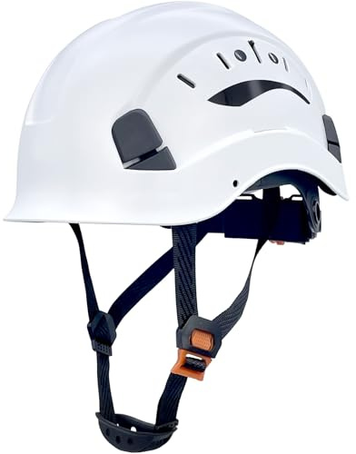 RDSGSO ANSI-Certified Industrial Safety Helmet RGS-6C with Adjustable Vents, 6-Point Suspension Hard Hats for Construction, Rescue, Outdoor Work (White Hard Hats)
