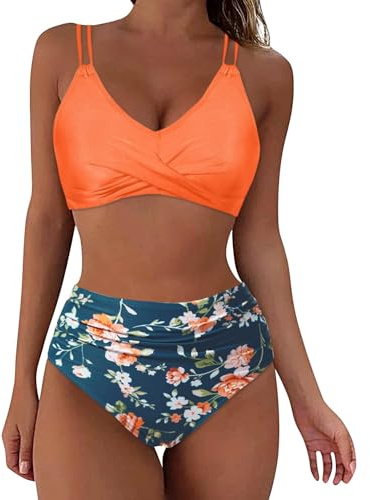 Generico Dam Brasiliansk baddräkt push-up kurvig bikini set sexig sommar hög midja strandkläder tvådelad klassisk triangel varm koordinerad justerbar surfing baddräkt pool