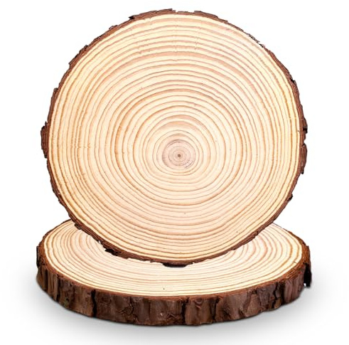 2 Stück Holzscheiben 30 cm, 28-30cm Runde Naturholz Baumscheiben, Baumscheiben Ohne Loch, 2mm Dicke Runde Holzscheibe Deko Aus Natürlichem Für Diy Basteln, Hochzeit Und Weihnachtsdeko