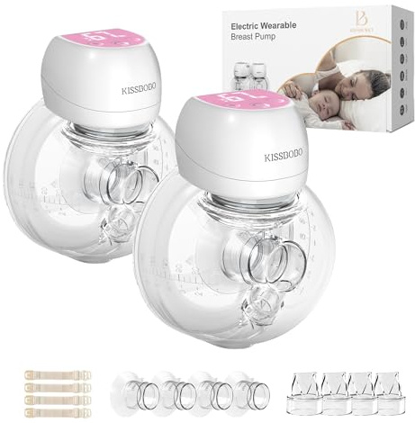 KISSBOBO Sacaleches Electricos, Bajo Ruido Recargable Inalámbrico 3 Modos 9 Etapas SSacaleches con 21mm/24mm(Rosa 2 Piezas)