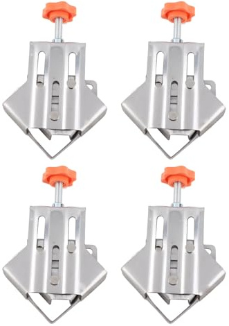 Juego de Abrazaderas de Esquina Abrazaderas de Ángulo Recto de 90 Grados de Acero Inoxidable Resistente para Proyectos de Bricolaje de Carpintería 4 Piezas Abrazaderas Ajustables