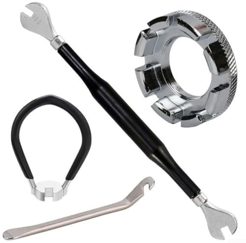 Gdfnmogo Set di 4 chiavi per raggi a 8 vie, in acciaio inox, per ruote, kit di manutenzione per ciclismo, compatibile con raggi 10G-15G