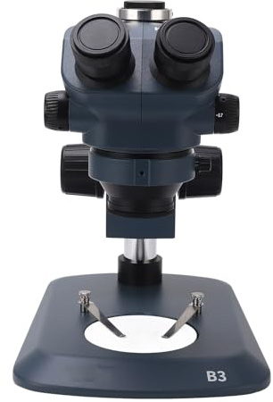 Aolidsive 7X Till 50X Trinokulärt Stereomikroskop Konfokalt WF10X22mm Okular med 0,5X 2X Hjälpobjektiv Horisontell Kugghjulsknopp för Laboratorieinspektionsutbildning