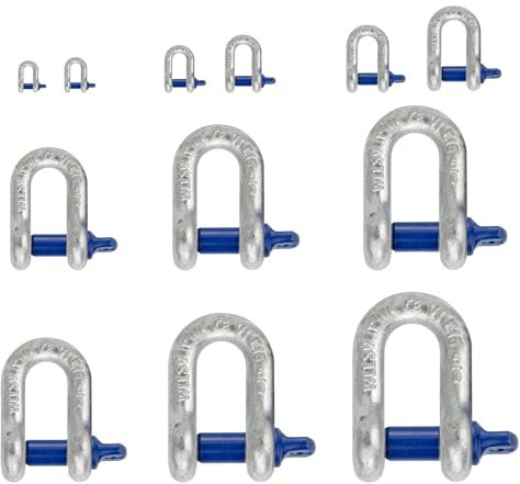 Hochfeste Schäkel mit Augbolzen - Feuerverzinkter Stahl - Tragfähigkeit von 0,33t bis 25t wählbar (1,5 Tonnen)