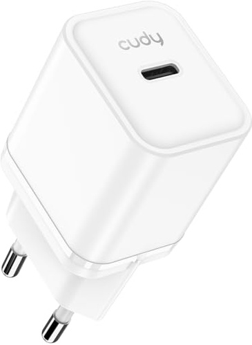 Cudy USB-C-laddare, 20 W, USB-C-kontakt, Snabbladdare Och QC/PD 3.0 GAN Tech väggladdare, Typ C för iPad, Samsung, Xiaomi, Sony, Pixel, CH20