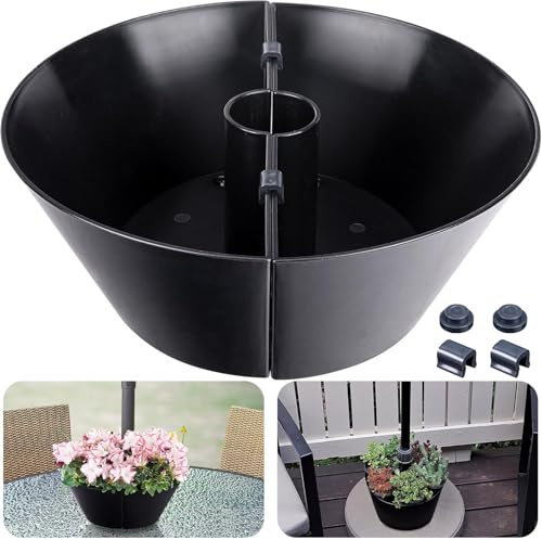 GIONAR Umbrella Planters - Half Circle Planter Pots with Umbrella Hole - Flower Planters Pots Container for Indoor Outdoor Garden Home Plants